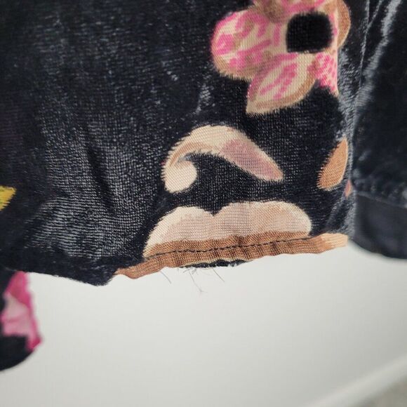 velvet burnout moody floral open front kimono whimsy witchy cover up - Picture 9 of 9